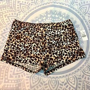 Leopard print spandex shorts
